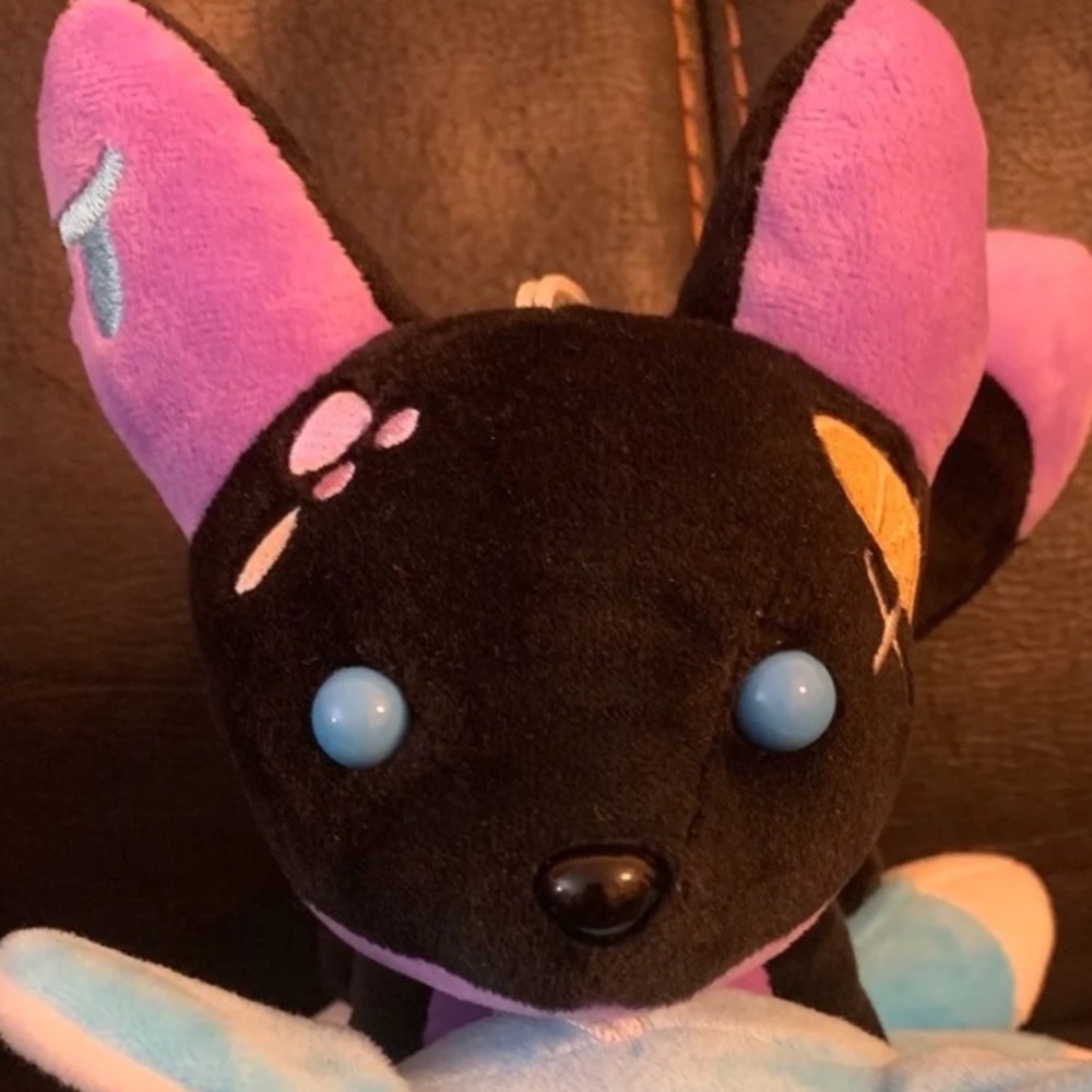 Purple zombie fox kitsune plushie